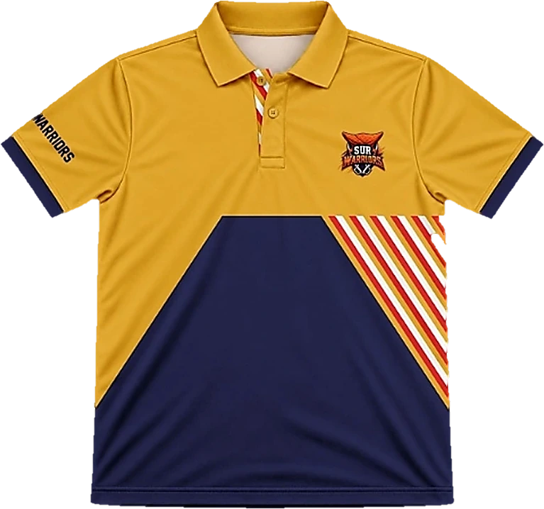 NC Sur Warriors jersey, gold and navy